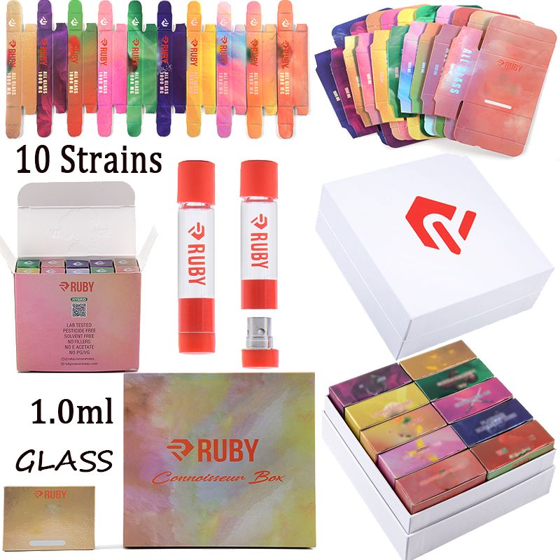 New RUBY Vape Cartridges Packaging Empty Atomizers 1.0ML All Glass 