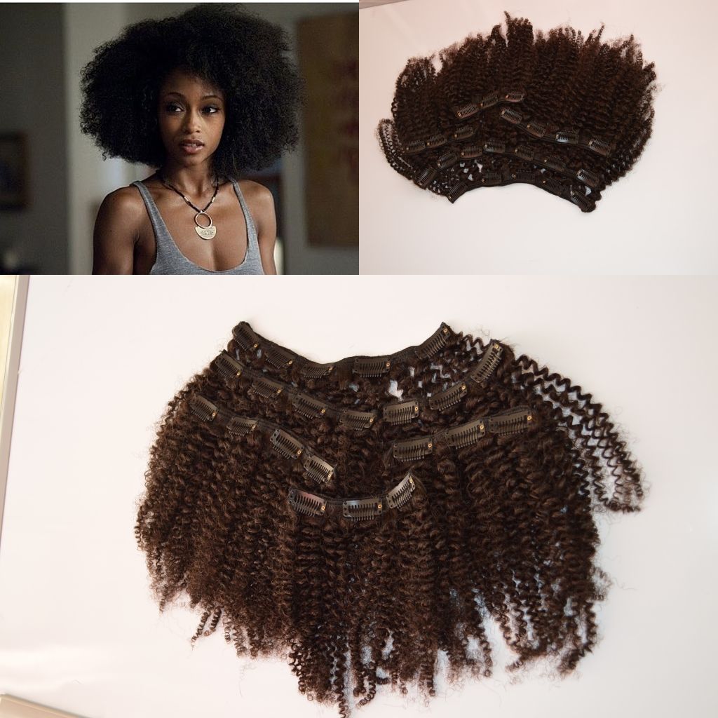 4a 4b 4c Afro Kinky Curly Clip In Hair Extensions For African