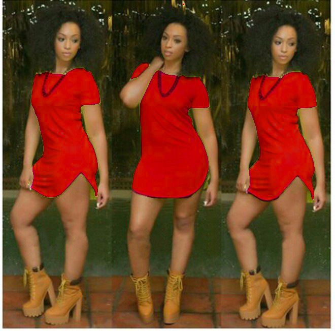 red t shirt dresses