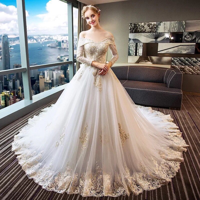 gold sparkly wedding dress