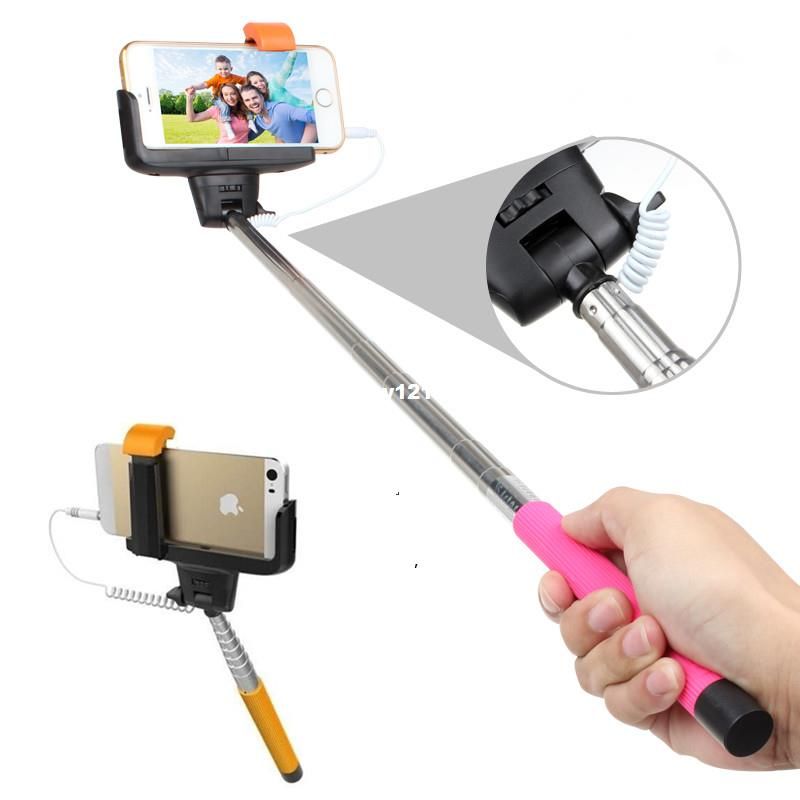 2020 Monopod 3.5MM Audio Cable Wired Selfie Stick Extendable Sefie