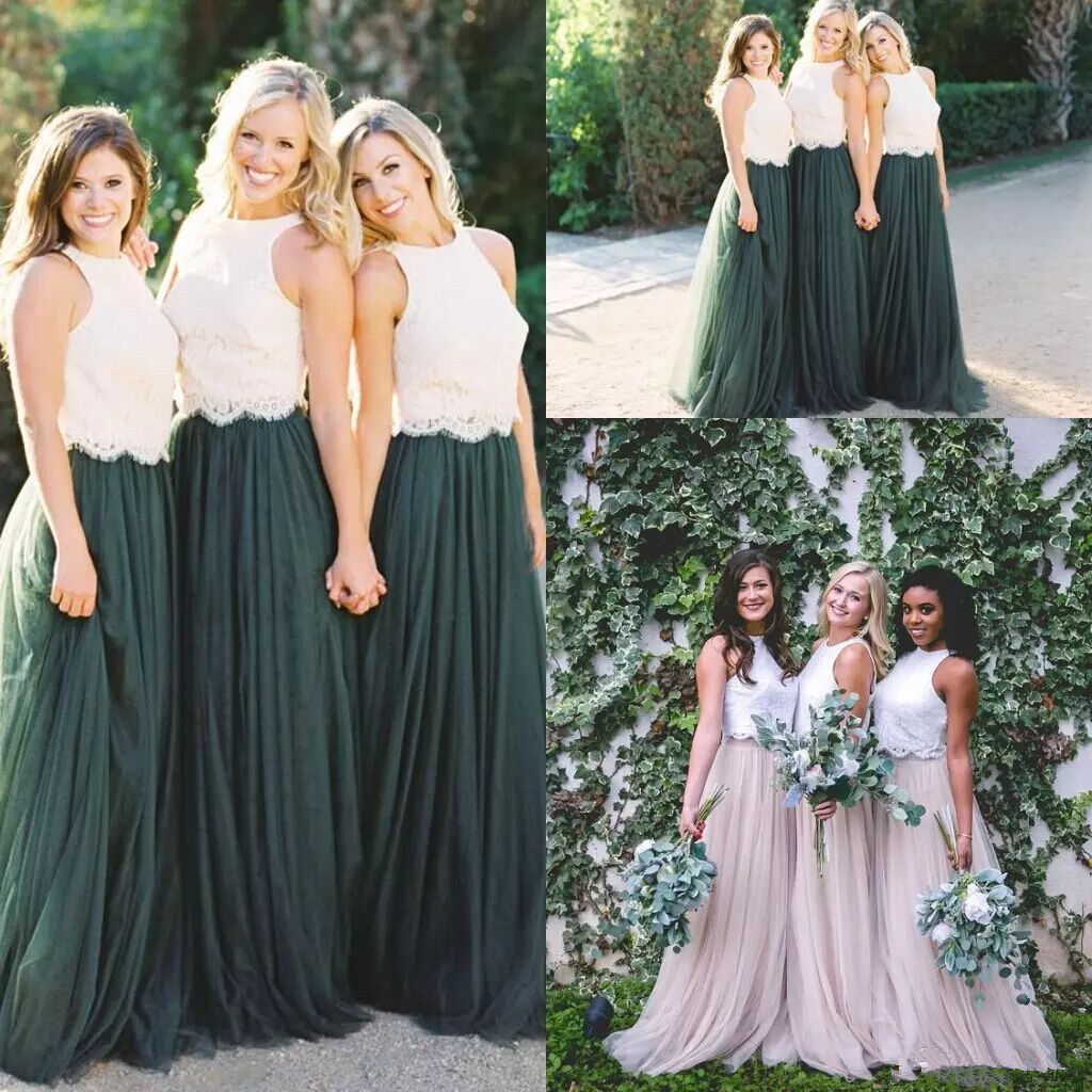 two color bridesmaid dresses