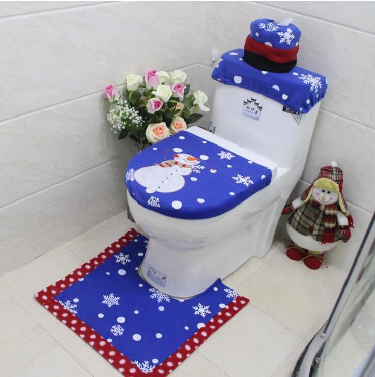 Compre Decoracion De Bano De Navidad 3 Unids Set Decoracion De Navidad Azul Muneco De Nieve Inodoro Cubierta De Asiento Y Alfombra Bano Ano Nuevo Decoraciones Del Hogar Regalo A 8 19