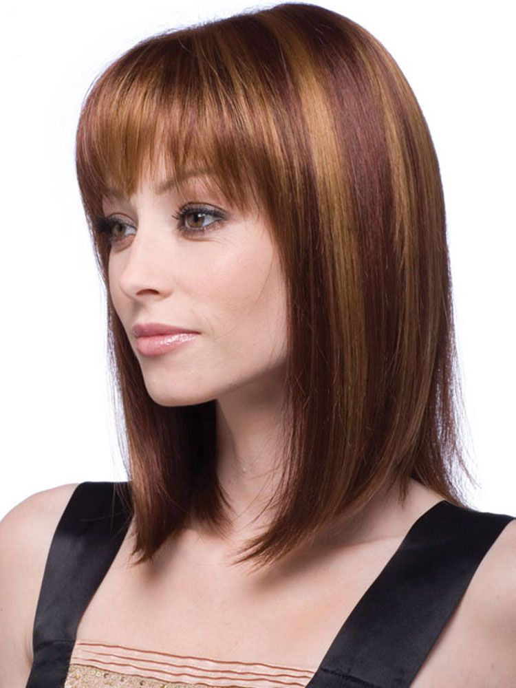 Hot Women Brown Human Wigs Lady Short Hair Wigs 18 Inch 150g