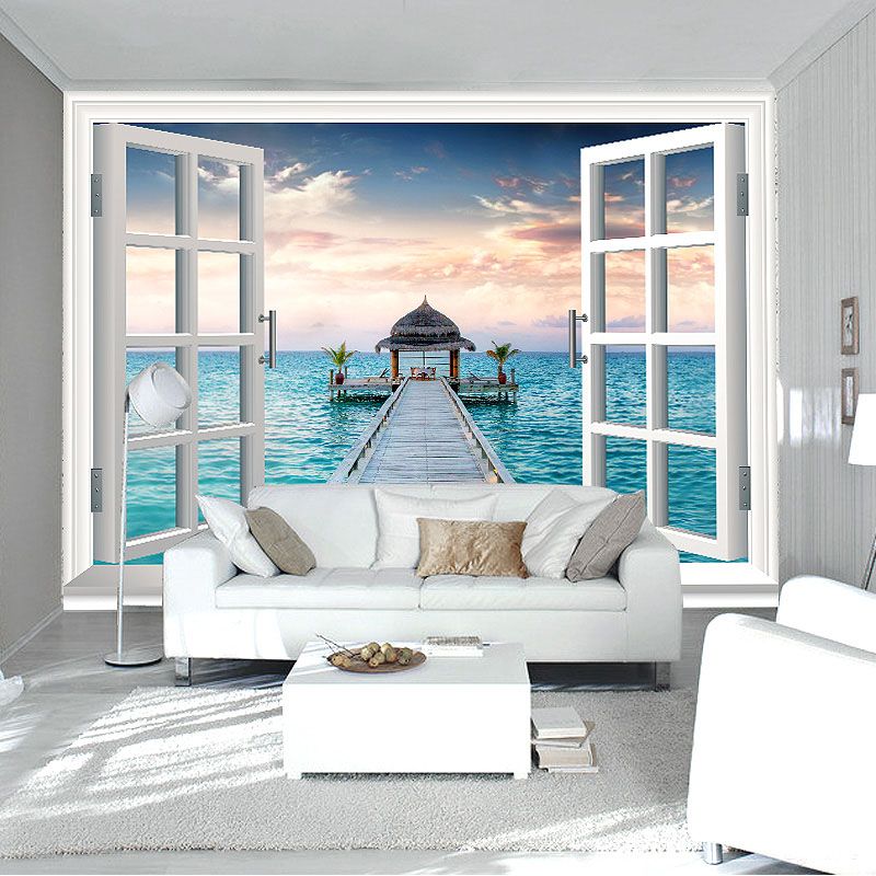 Compre Janela Da Parede 3d Mural Ocean Foto Papel De Parede
