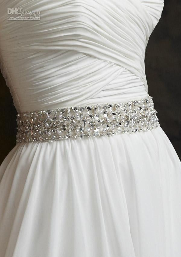 2021 2015 Rhinestone Satin Long Wedding Belts Bridal Dress