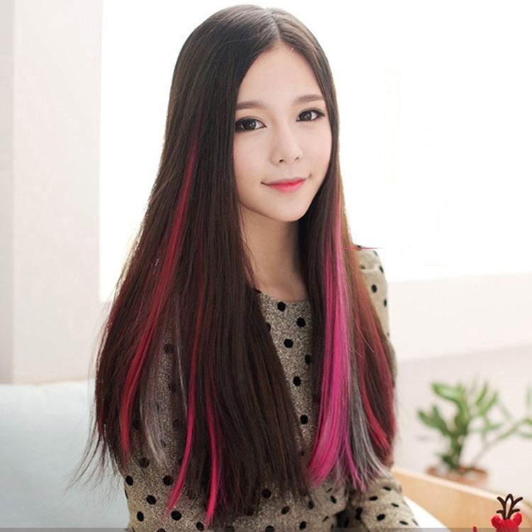 Hot Sale Multi Color Women S Long Straight Synthetic Clip In Hair