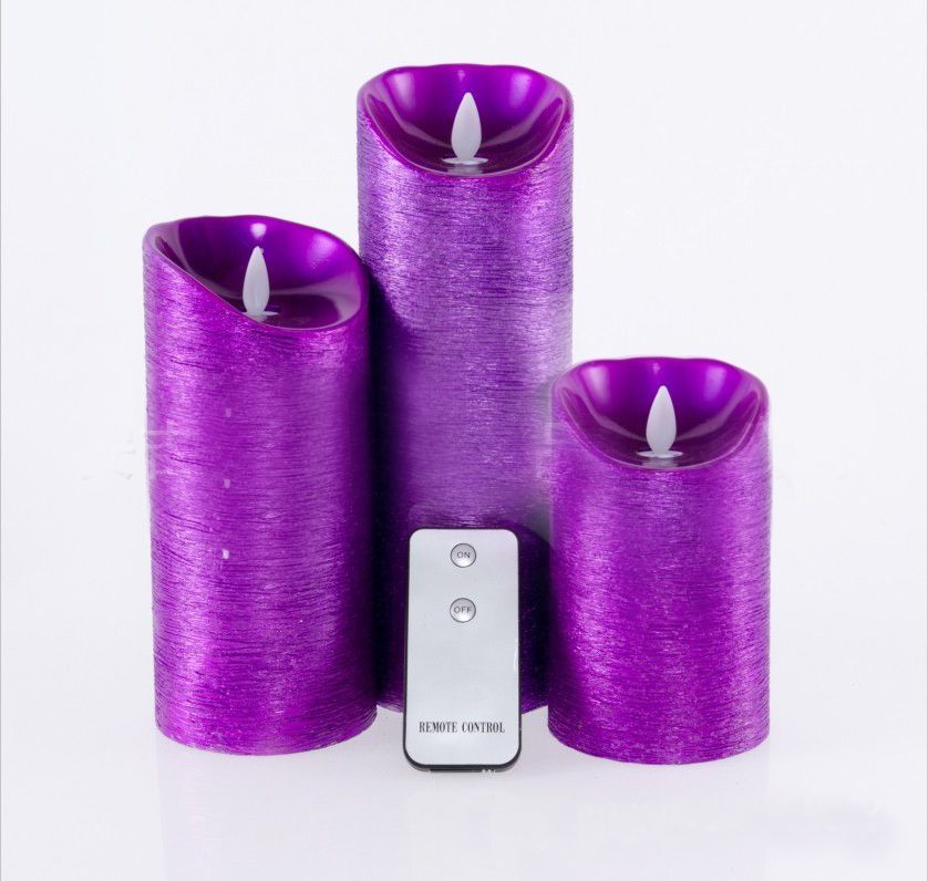 New LED Candle Lights Swing Purple Metallic Wire Remote Control LED