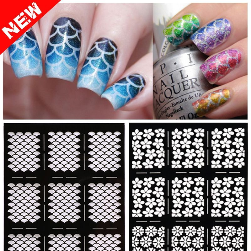 2016 new 1sheet nail vinyls irregular grid pattern stamping nail art tips manicure stencil nail hollow stickers guide from wgl201502 15 36 dhgate com