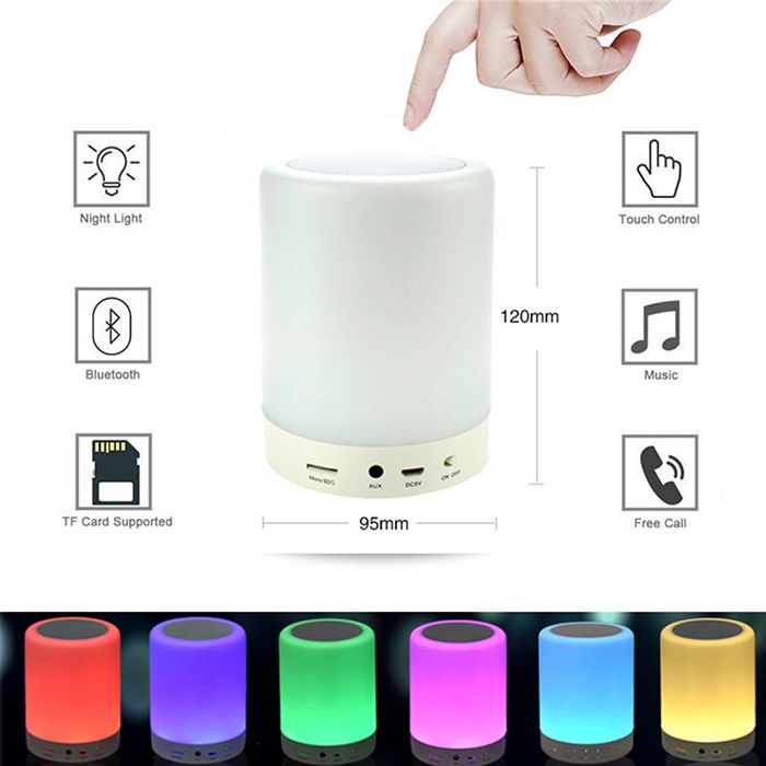 Night Light Bluetooth Speaker Portable Wireless Bluetooth Touch Control