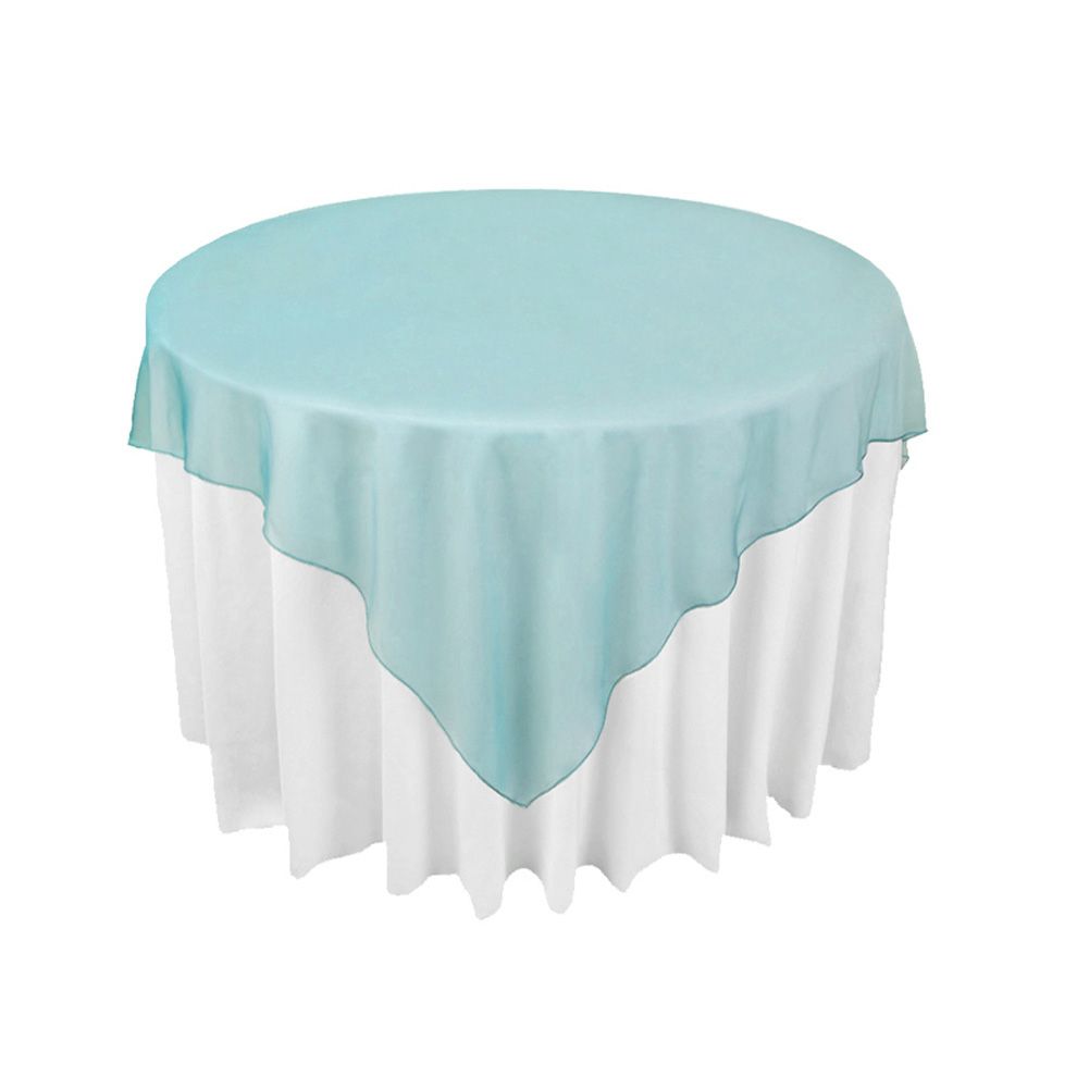 Aqua Blue Turquoise Organza Table Overlay Cloth 72X72 Wedding Supply