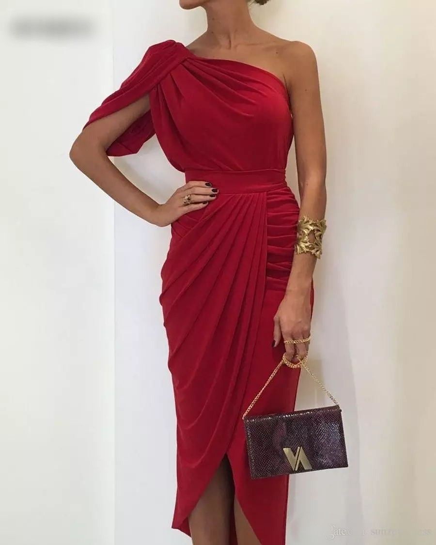 Compra 2018 Vestido De Fiesta Vestido De Noche Corto Vestido Rojo Cóctel  Madre De La Novia Vestidos Barato | Entrega Rápida Y Calidad | Es.Dhgate