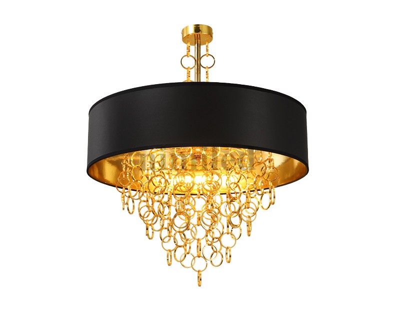 Bulk Modern Chandeliers With Black Drum Shade Pendant Light Gold Rings Drops In Round Ceiling Fixture Llfa From Nimiled 390 57 Dhgate Com Bulk Modern Chandeliers With Black, Drum Shade Chandelier With Chain