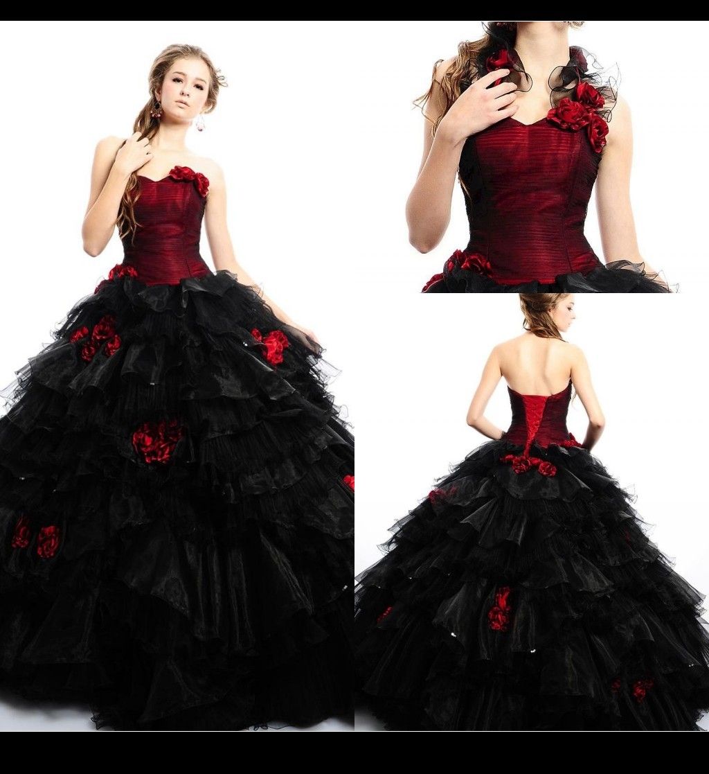 Red And Black Wedding Dress - Ocodea.com