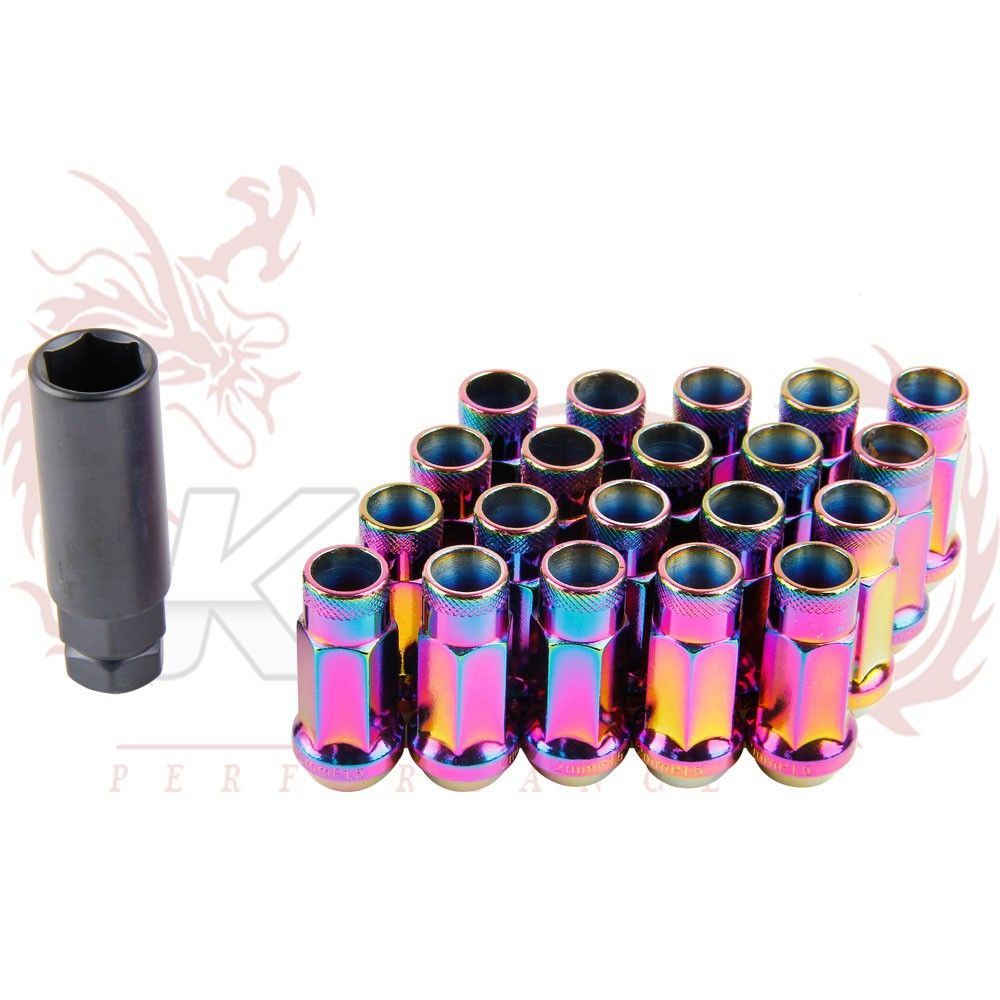Muteki SR48 Open End Lug Nuts – 12x1.5 Thread – Gold Chrome Yellow – Acorn Seated – 20 Pack