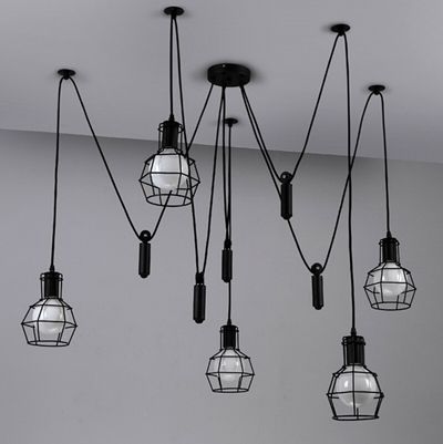 Grosshandel Neuheit Spinne Lampe Kuche Einstellbare Riemenscheibe Pendelleuchte Schwarz Rustikale Eisen Pendelleuchten Esszimmer Bar Retro Industrielle Beleuchtung Von Sunlamps 93 14 Auf De Dhgate Com Dhgate