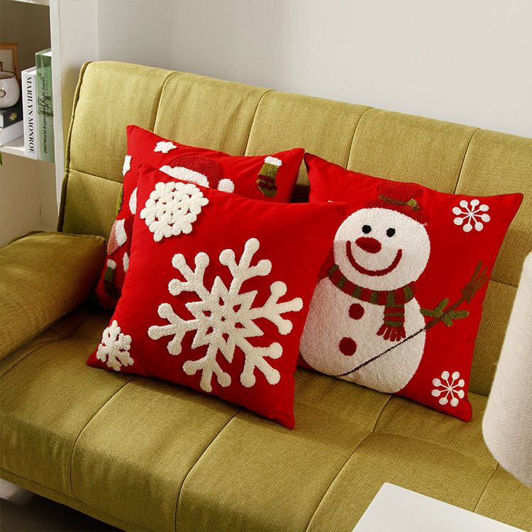 Christmas Festival Sofa Cushion Covers Snowman Pillow Cases