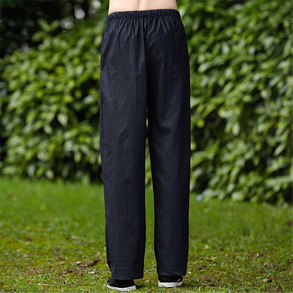 2021 65Cotton 45Linen Martial Arts Pants Chinese Style Clothing Long