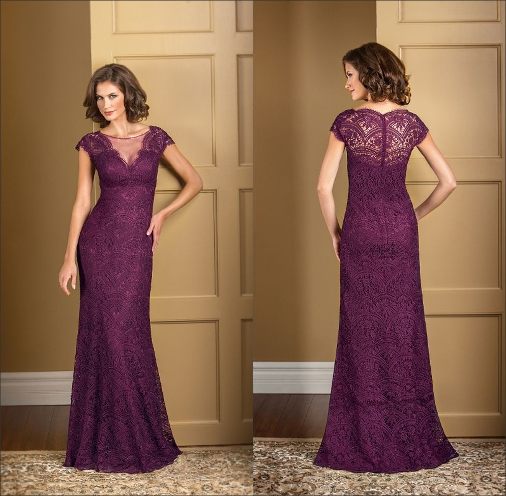 plum mother of the bride dress