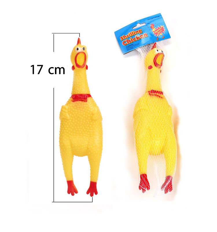 Squeeze Shrilling Screaming Rubber Chicken Pet Dog Bite Toy Squeaker Chewing Toy 