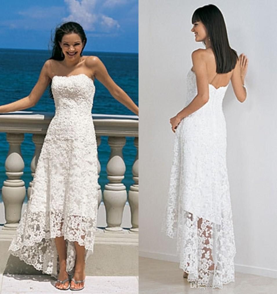 DiscountShort Beach Wedding Dresses High Low Cheap Simple