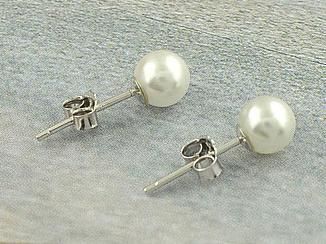 

wholesale ms. 8-9mm white natural pearl earrings perfect circle 925 silver11, Golden;silver