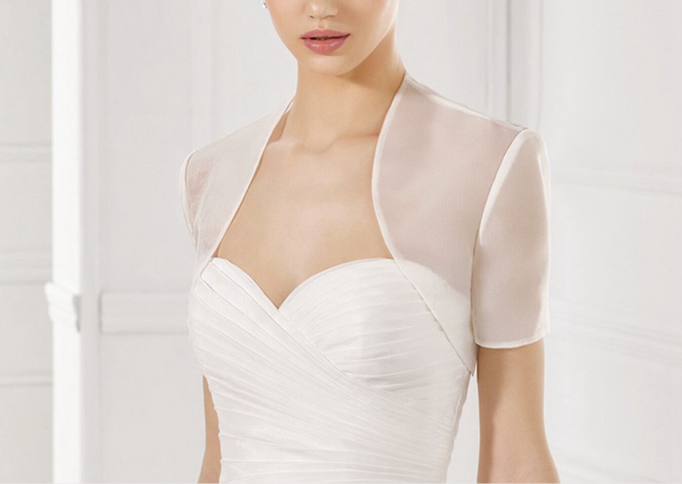 white short jacket for wedding