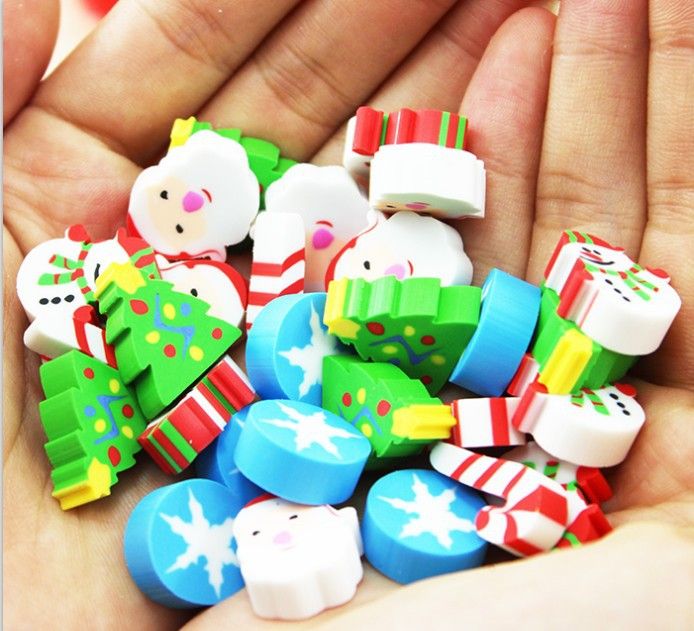 Mini Santa Claus Pencil Rubber Eraser Sankt Kind Party Favor F8A8 