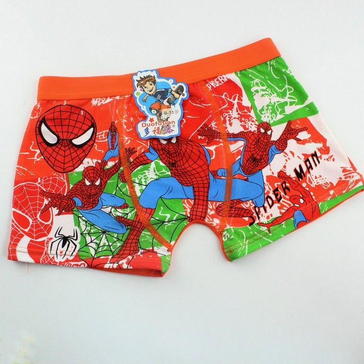 2021 Baby Child Cotton Underwear Kid S Cartoon Spider Man Panties