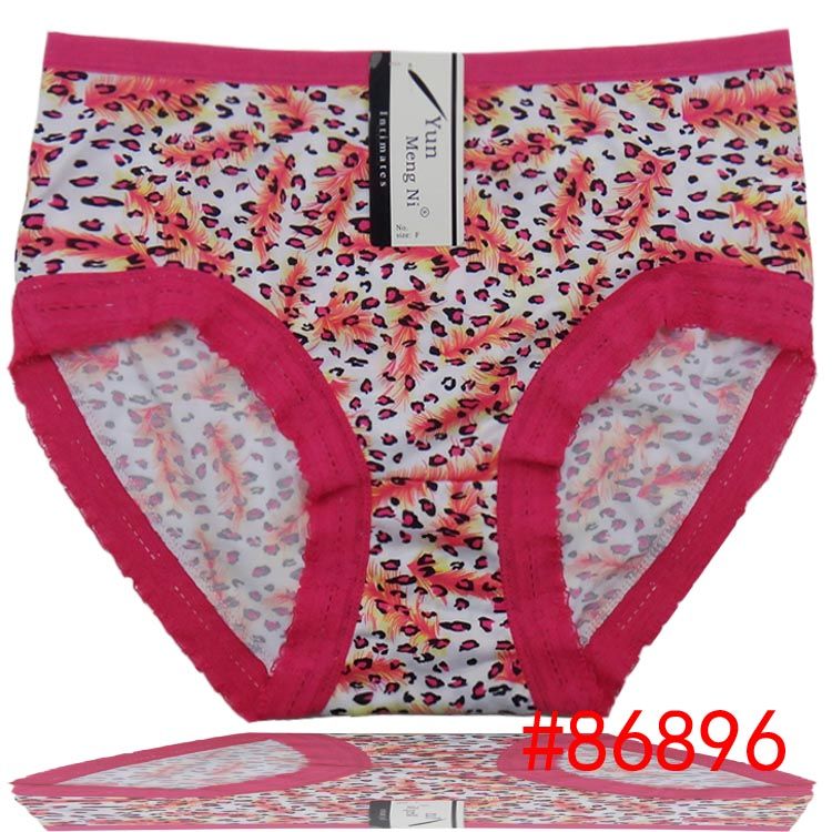 Leopardo viejas mujeres ropa interior grande de seda mujeres breve calzoncillos de