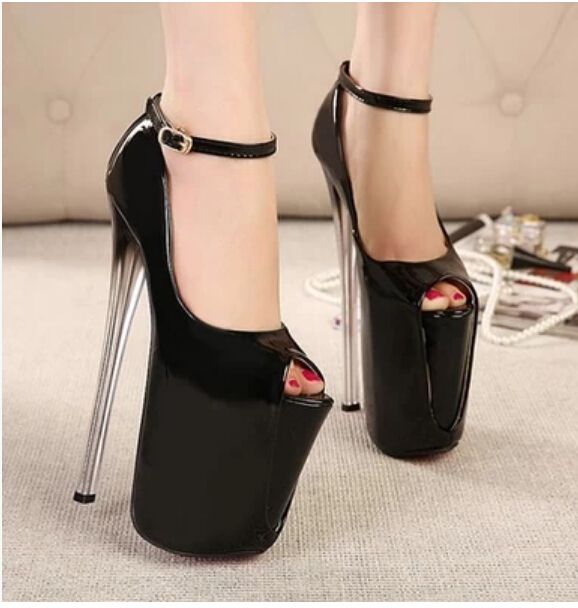 high heels in black color