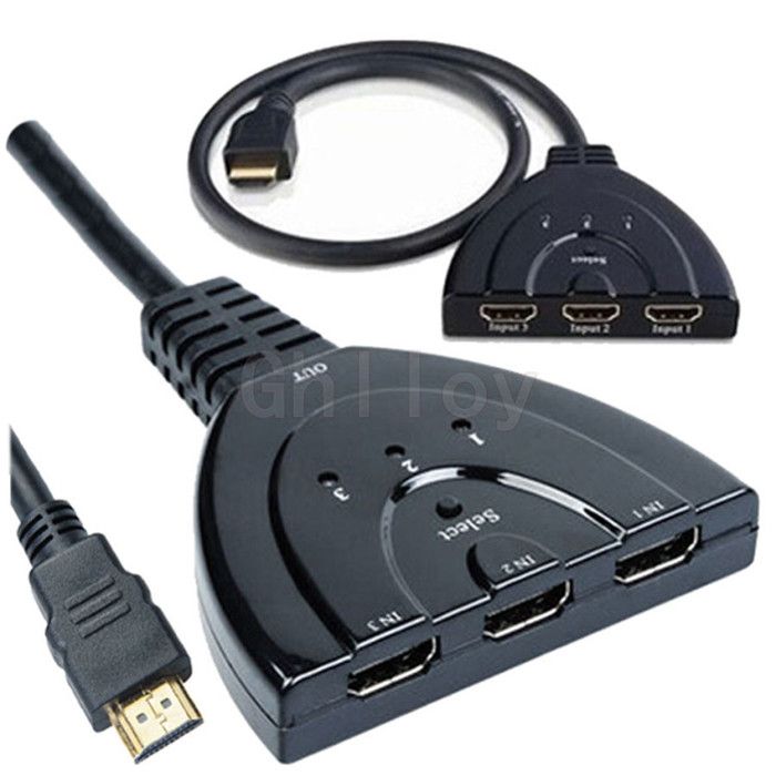HDMI 3 In 1 Out Pigtail Adapter HDMI Auto Switch Extender Switcher