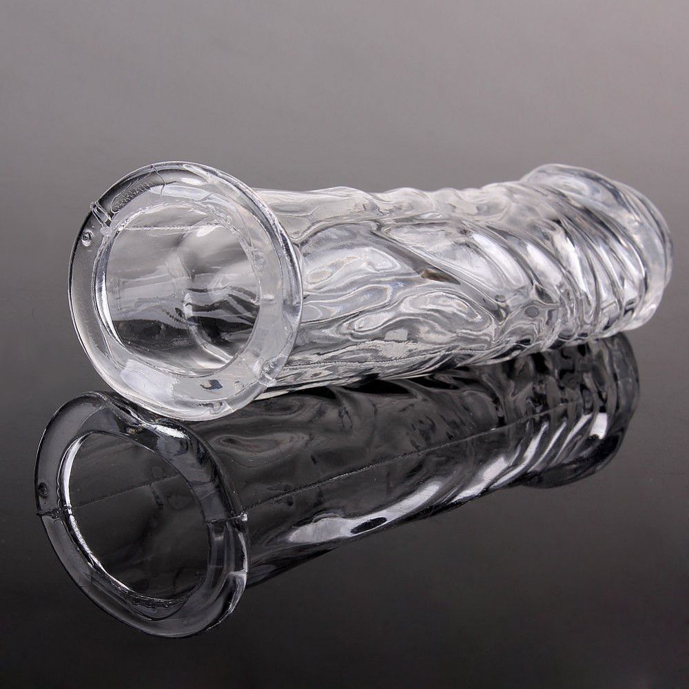 Male Silicone Crystal Penis Corkring Sleeve Reusable Delay