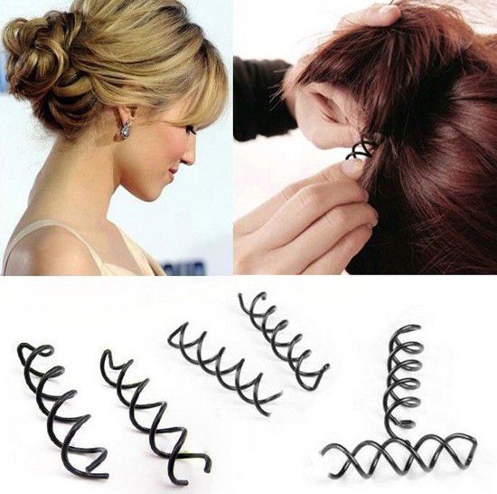 Spiral Spin Screw Pin Hair Clip Hairpin Twist Barrette Black Hair
