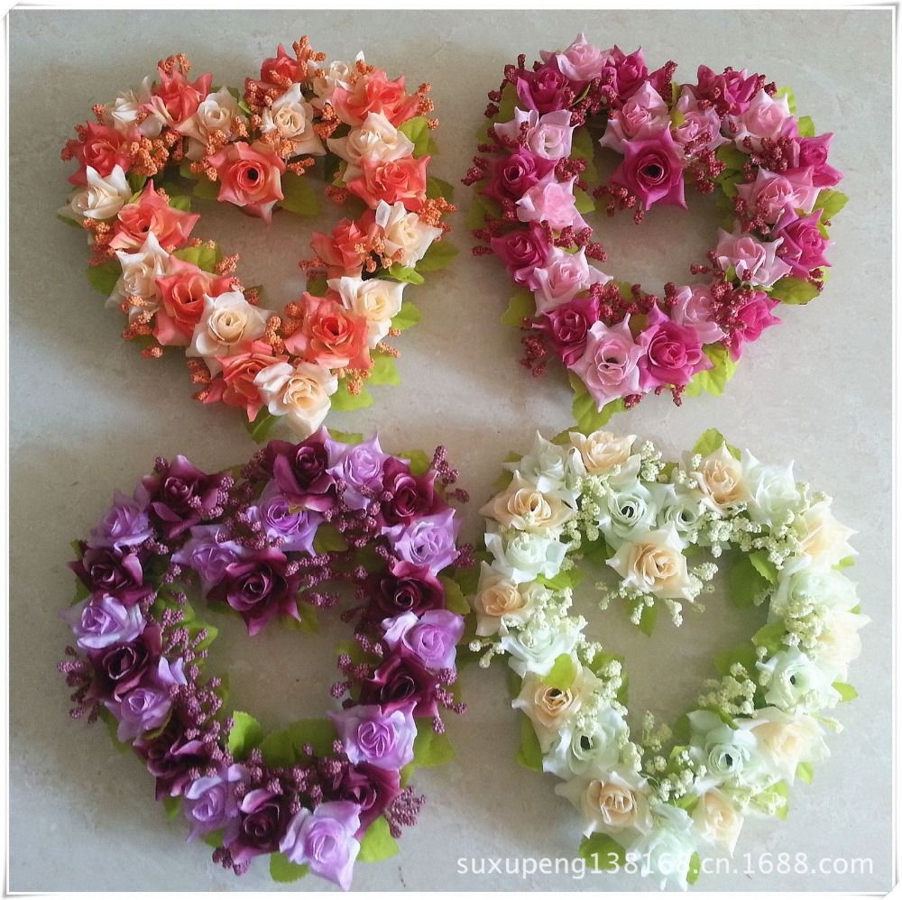 2019 Wholesale Wedding Decoration Heart Shaped Wreath Home