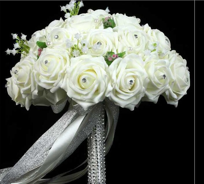 Elegant 2015 Wedding Bouquet Good Wedding Gift Beads Pearls