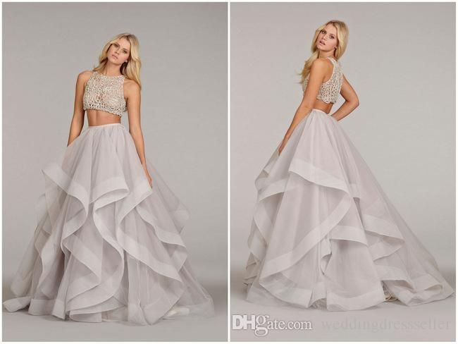 Hayley Paige 2016 de dos piezas de vestido de novia púrpura ver a través de los Hayley Paige 2016 de dos piezas de vestido de novia púrpura ver a través de los
