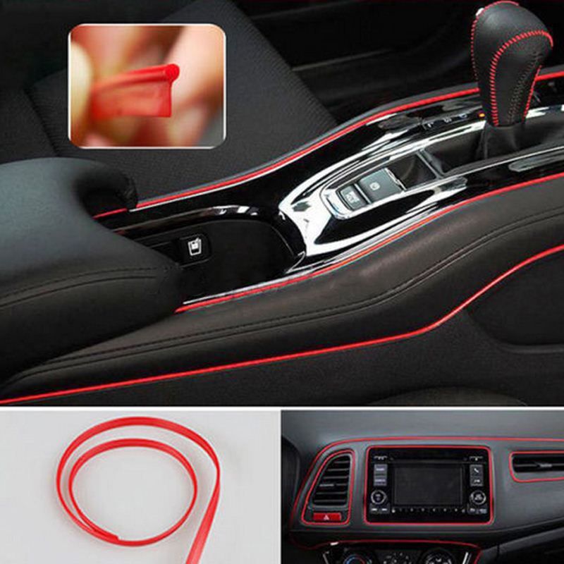 Red Edge Line Interior Point Molding Accessory Garnish 5M for Universal Car