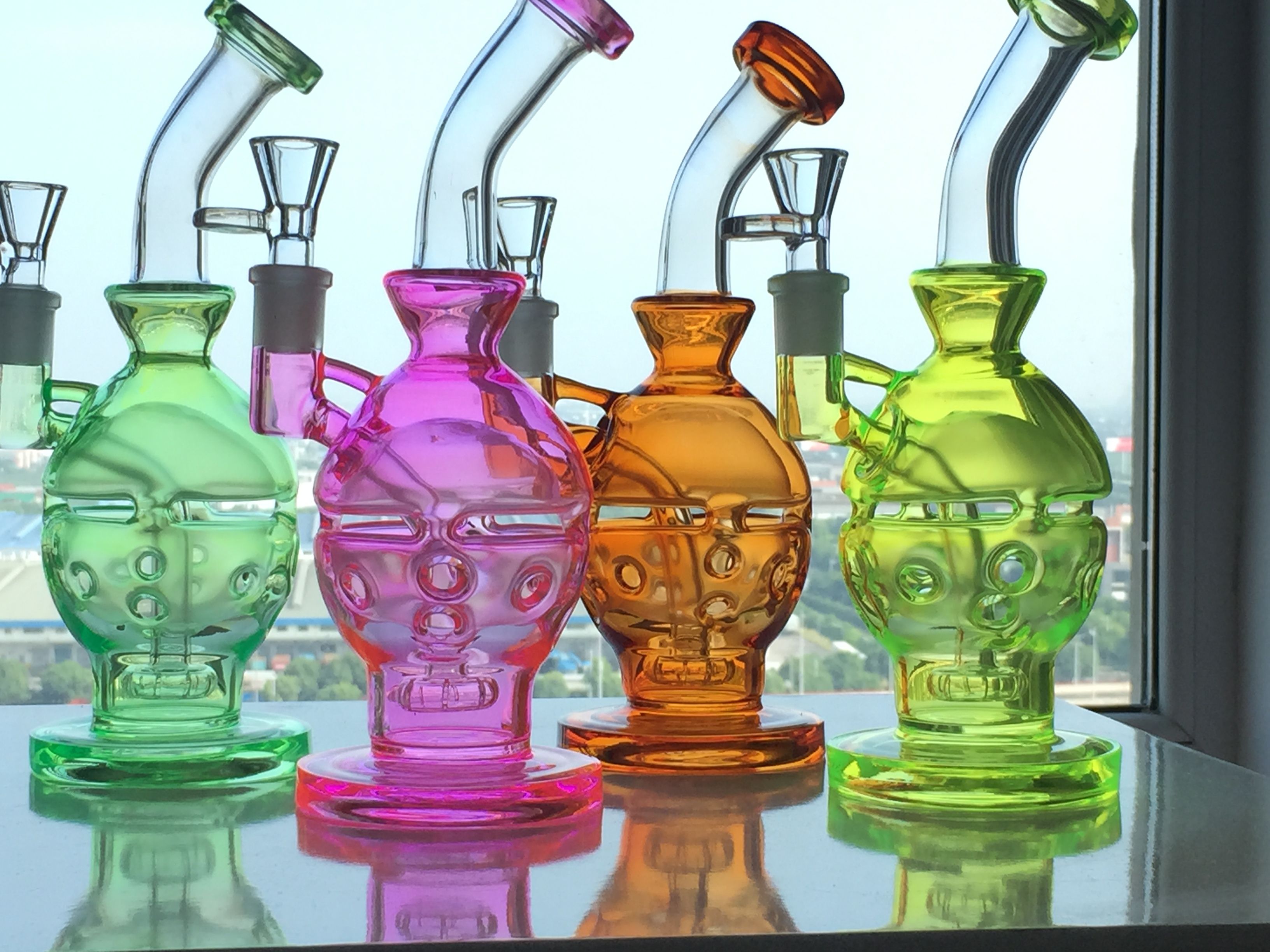 ful Glass Bong Faberge Egg Glass Pipes Water Bong Skull Bongs Fab Egg