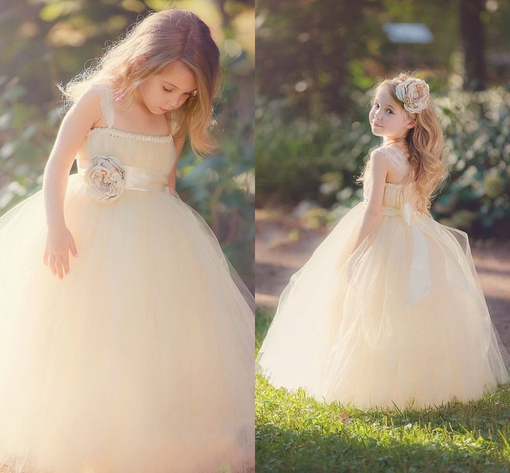 champagne colored little girl dresses