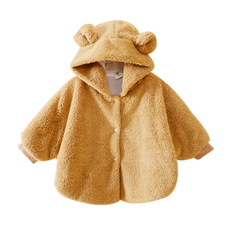 Fur Cloak Coat Toddler Newborn Kids Baby Girls Jacket Hooded Outwear Winter Warm