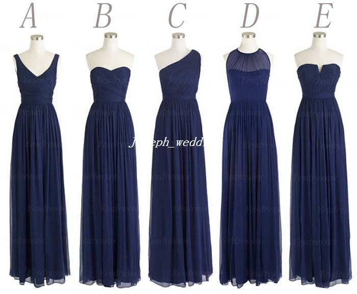 navy blue and orange bridesmaid dresses