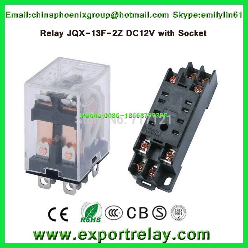 LY2NJ Miniature Relay DPDT 8 Pins 10A HH62P JQX-13F With PTF08A Socket