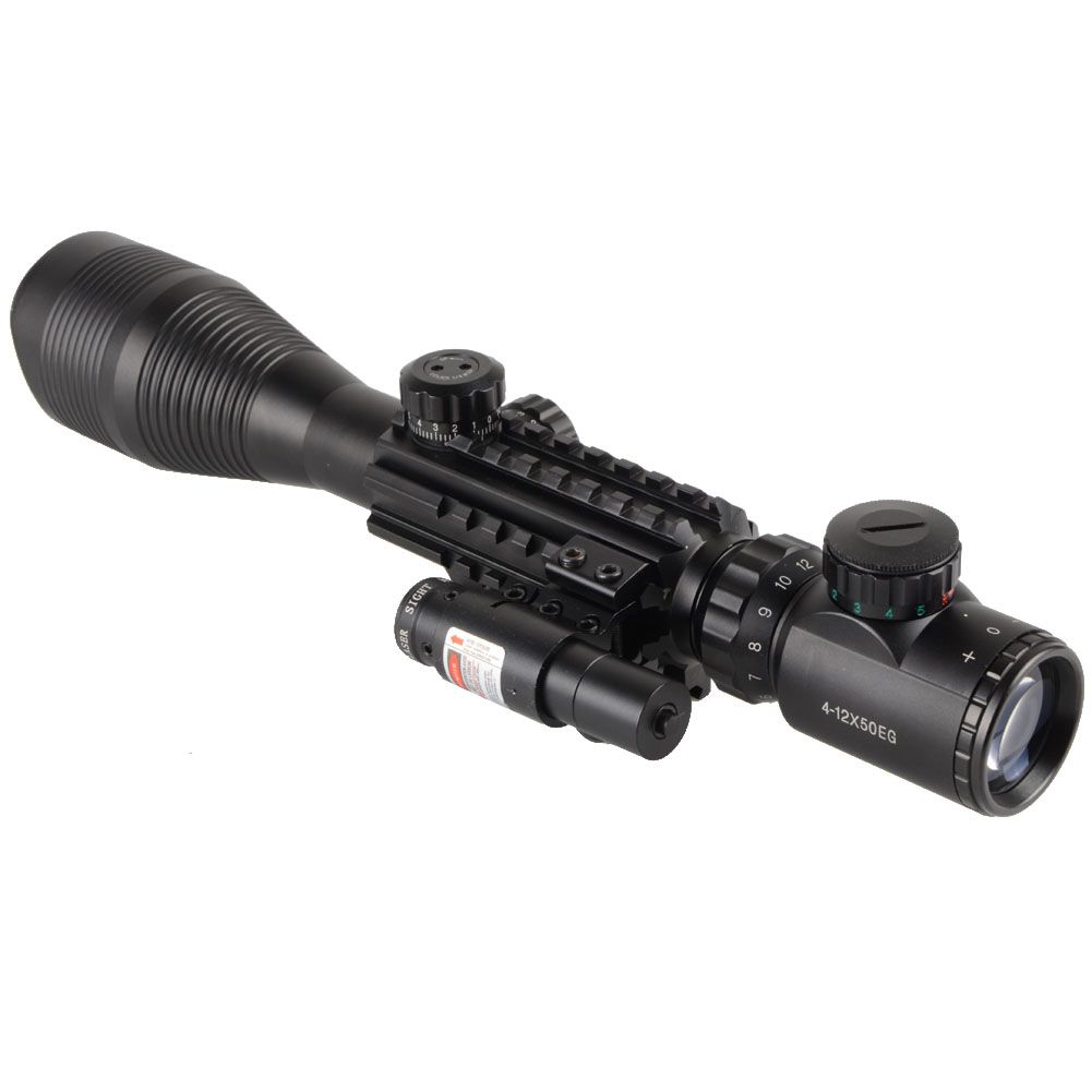 4 12x50 Eg Tactical Rifle Scope And Holographic 4 Reticle Sight And Red