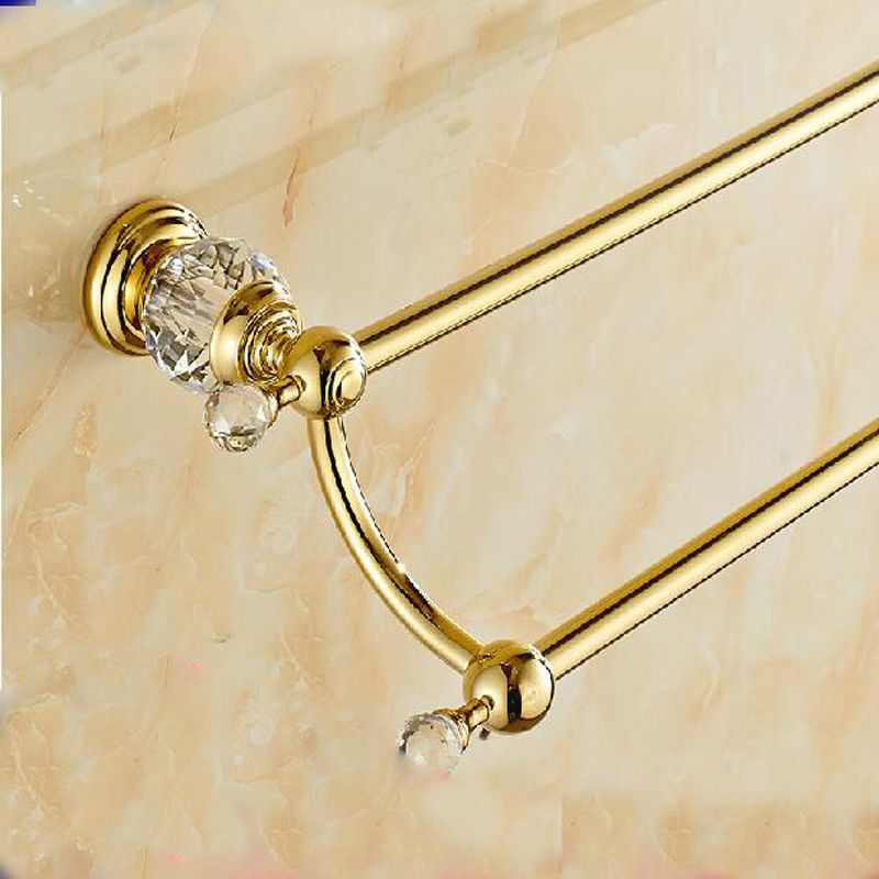 FNE&DKL Porta Salviette Portasciugamani da Bagno in Ottone Dorato Portasciugamani Girevole con Ganci Portasciugamani a Quattro Barre 