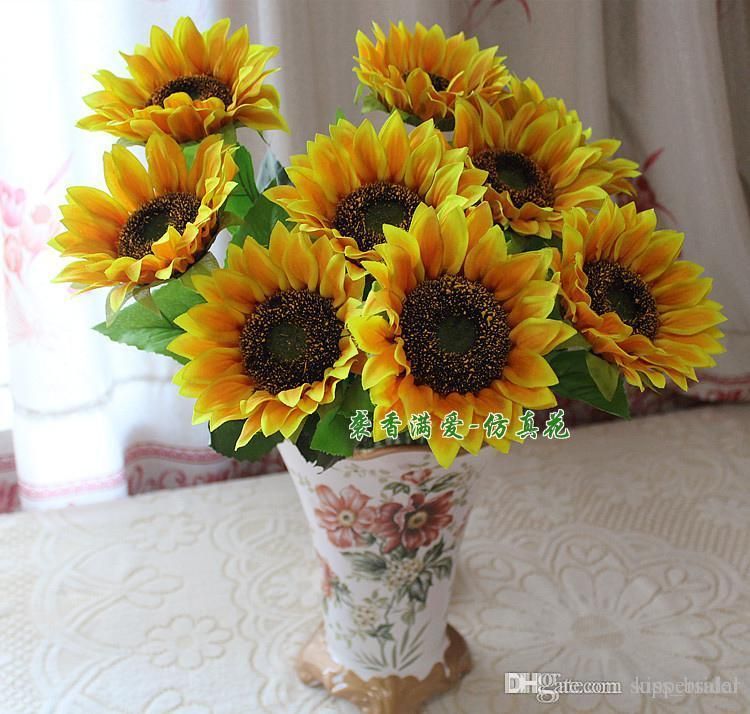 small artificial sunflowers