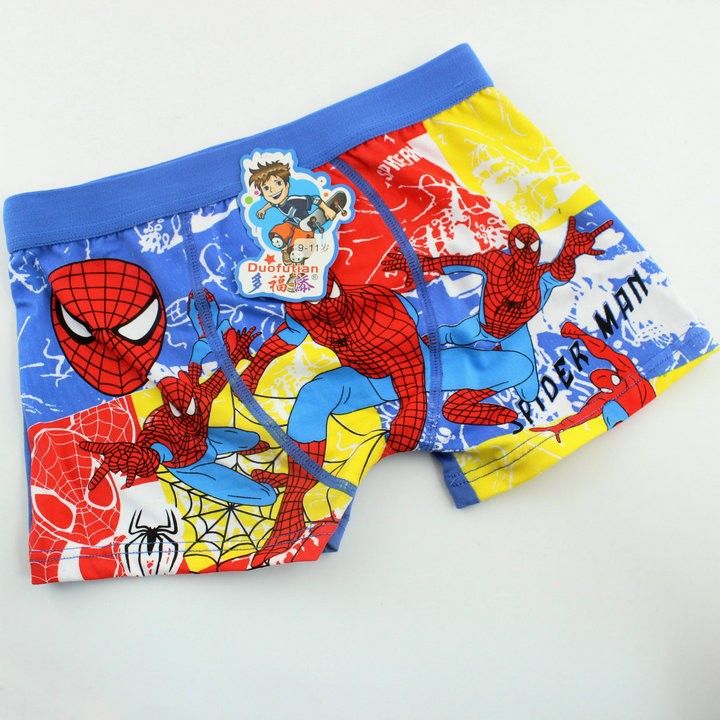 2021 Baby Child Cotton Underwear Kid S Cartoon Spider Man Panties