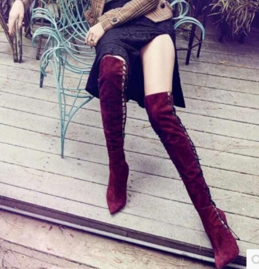 2017 mujeres sobre la rodilla botas altas hasta el muslo botines botas