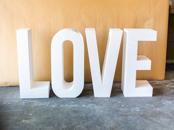 2020 Love Sign Large Unfinished Foam Letters 4 Tall Letter Blocks