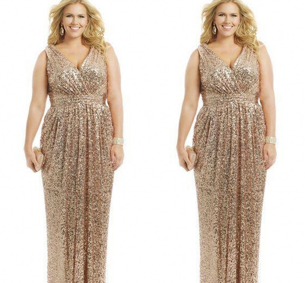 rose gold plus size party dress